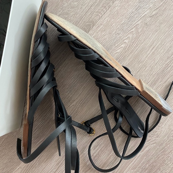 Yves Saint Laurent black strappy sandal size 37.5 - Picture 7 of 15